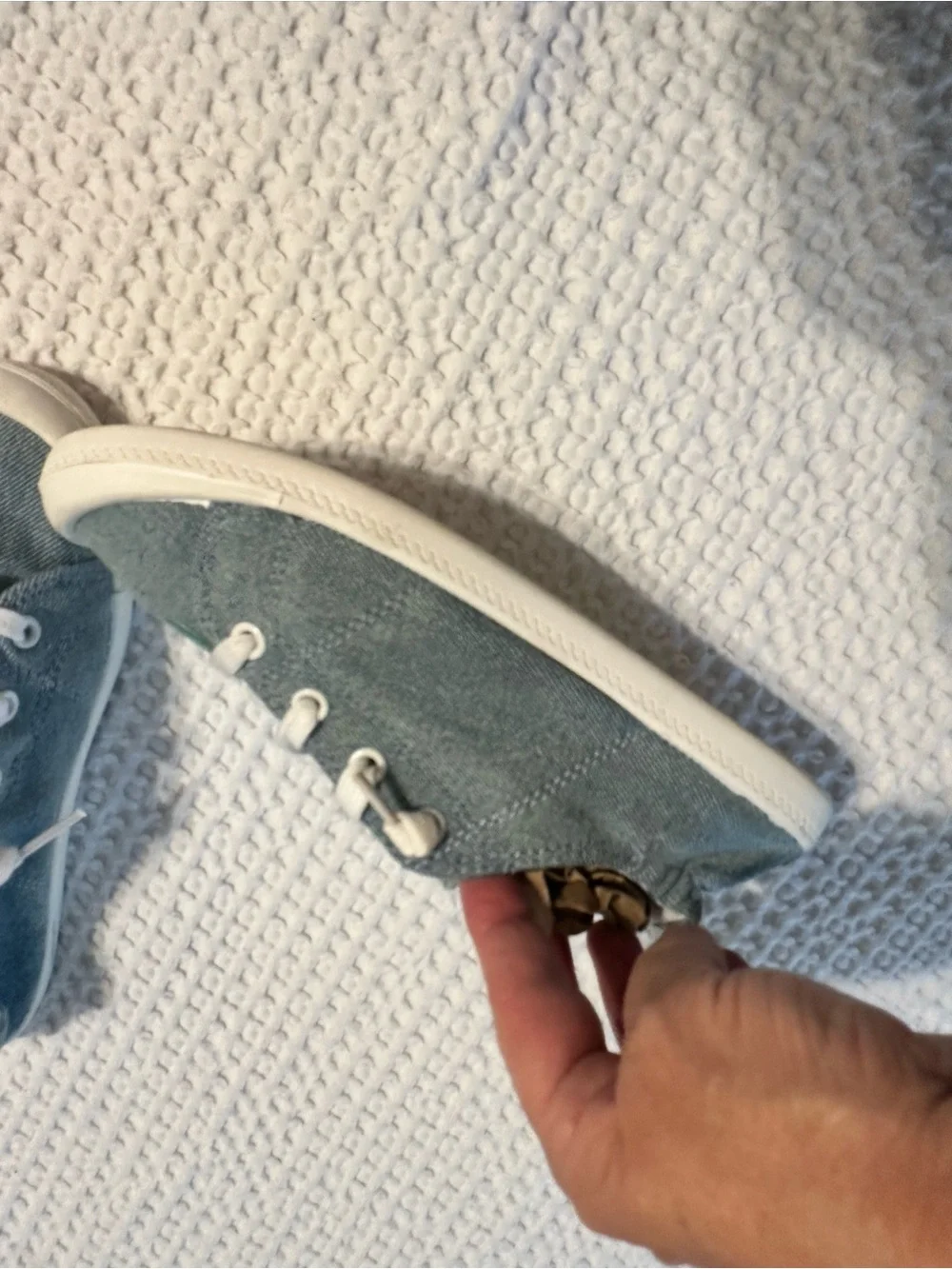 Women’s Denim-Style Casual Sneakers with White Laces